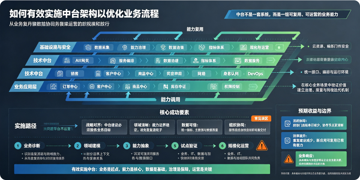 如何有效实施中台架构以优化业务流程