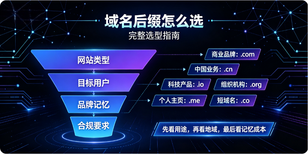 如何选择合适的网站域名后缀（完整选型指南）