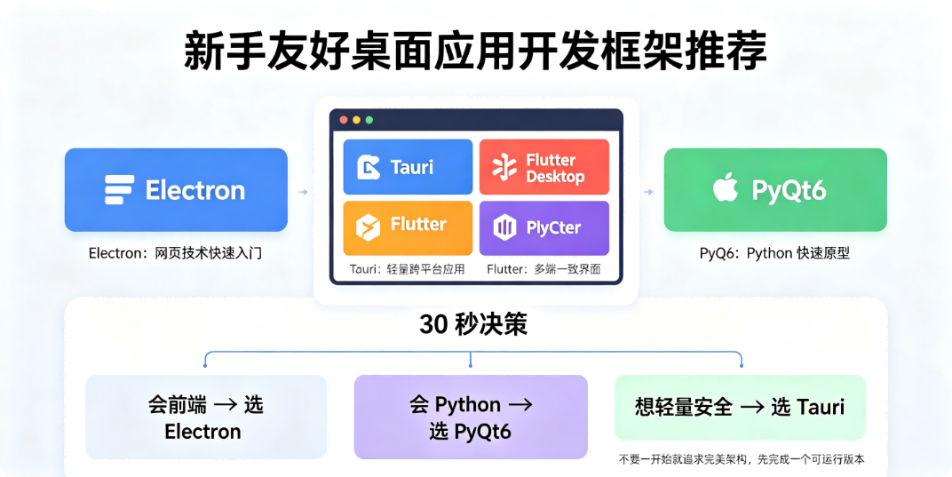 新手友好桌面应用开发框架推荐