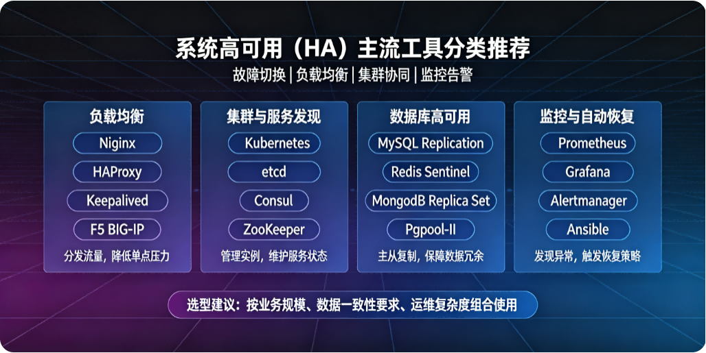 系统高可用（HA）主流工具分类推荐