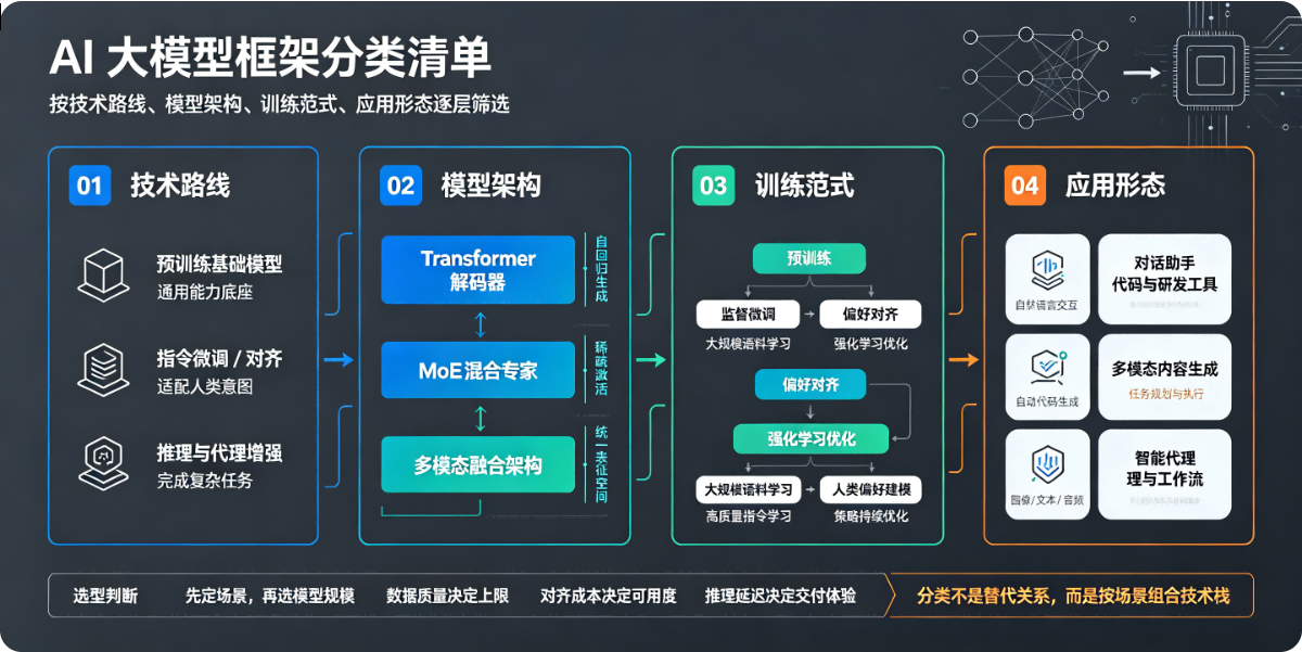 AI 大模型框架分类清单