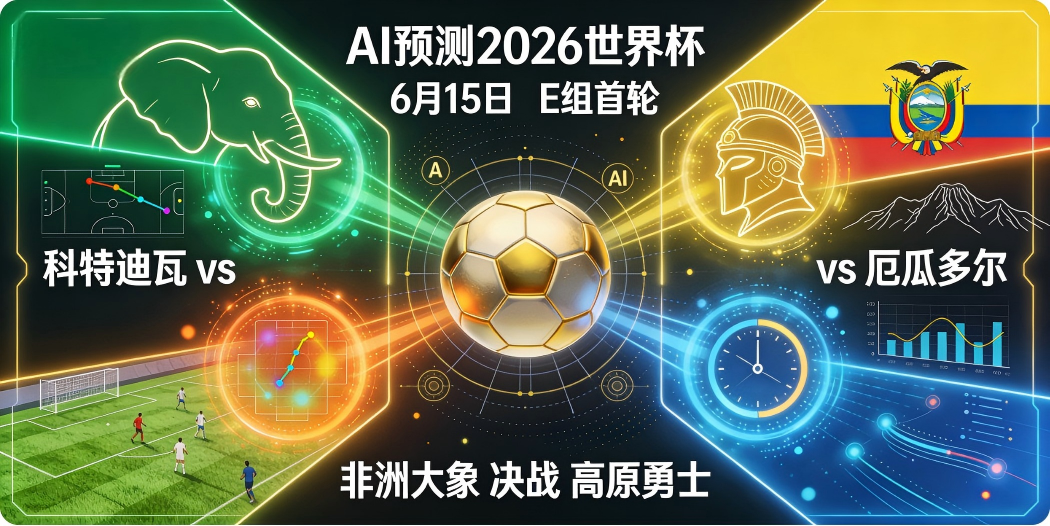 🏆 AI预测2026世界杯—6月15日E组首轮：科特迪瓦 vs 厄瓜多尔——"非洲大象"决战"高原勇士"