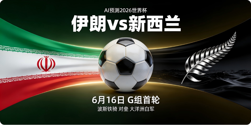 🏆 AI预测2026世界杯—6月16日G组首轮：伊朗 vs 新西兰——"波斯铁骑"对垒"大洋洲白军"