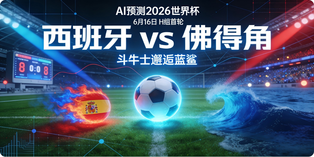 🏆 AI预测2026世界杯—6月16日H组首轮：西班牙 vs 佛得角——"斗牛士"邂逅"蓝鲨"