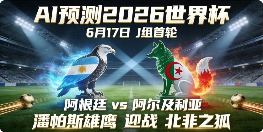 🏆 AI预测2026世界杯—6月17日J组首轮：阿根廷 vs 阿尔及利亚——"潘帕斯雄鹰"迎战"北非之狐"