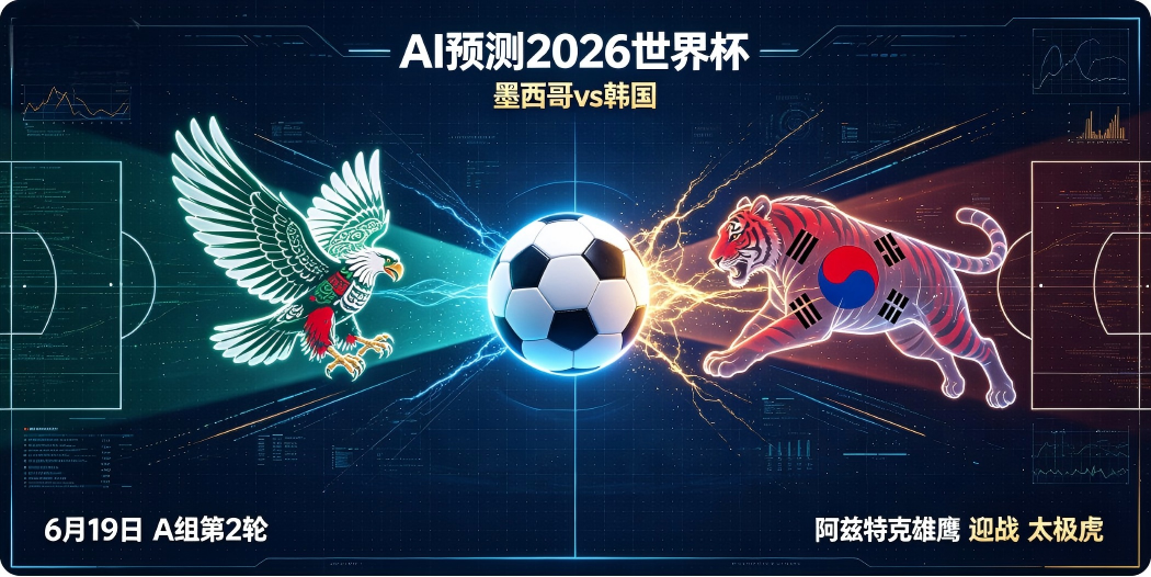 🏆 AI预测2026世界杯—6月19日A组第2轮：墨西哥 vs 韩国——"阿兹特克雄鹰"迎战"太极虎"