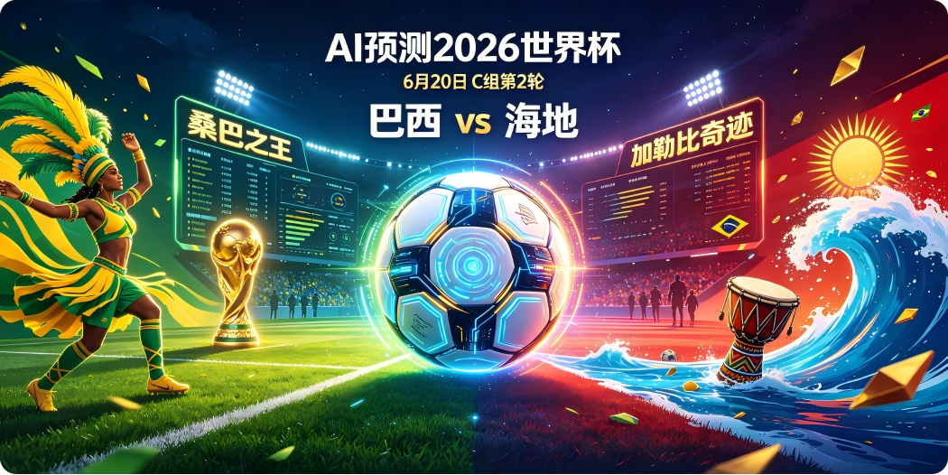 🏆 AI预测2026世界杯—6月20日C组第2轮：巴西 vs 海地——"桑巴之王"迎战"加勒比奇迹"