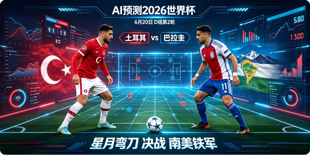 🏆 AI预测2026世界杯—6月20日D组第2轮：土耳其 vs 巴拉圭——"星月弯刀"决战"南美铁军"