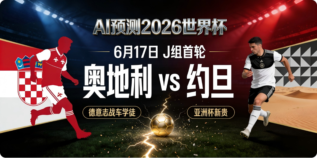 🏆 AI预测2026世界杯—6月17日J组首轮：奥地利 vs 约旦——"德意志战车学徒"对阵"亚洲杯新贵"