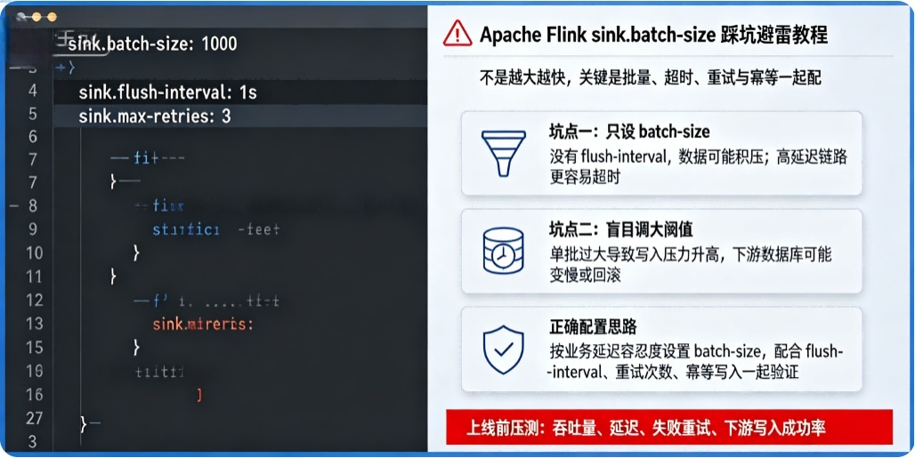 Apache Flink的sink.batch-size如何配置的踩坑避雷教程