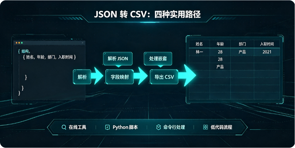 JSON 转 CSV 几种常用方案