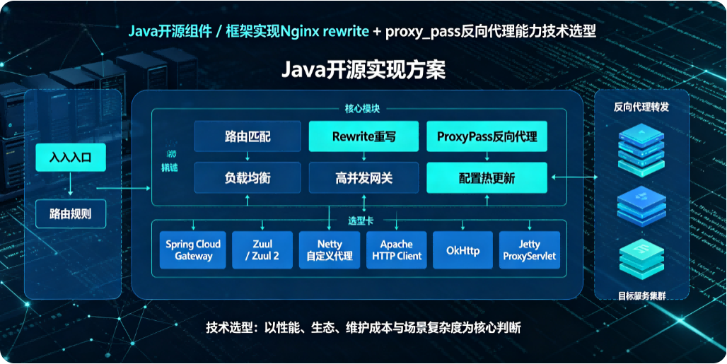 Java 开源组件 / 框架实现 Nginx rewrite + proxy_pass 反向代理能力技术选型
