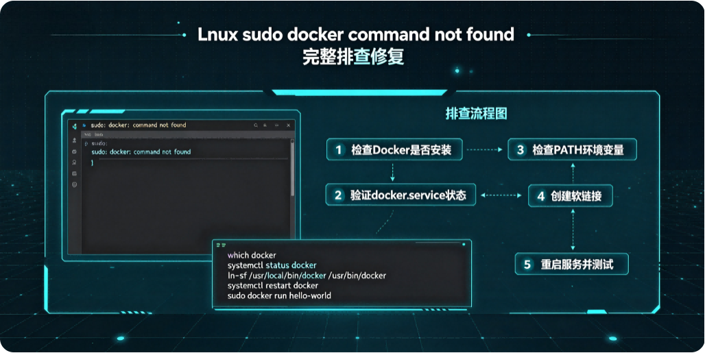 Linux系统sudo docker: command not found 完整排查修复