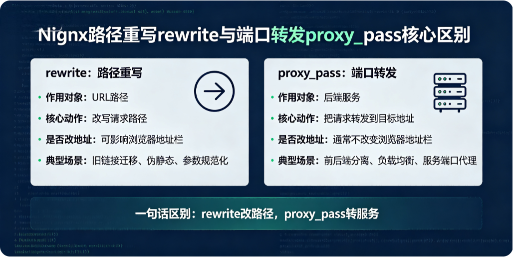 Nginx 路径重写rewrite 与 端口转发proxy_pass核心区别