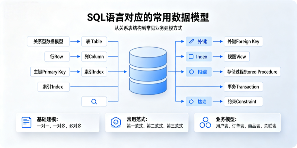 SQL 语言对应的常用数据模型