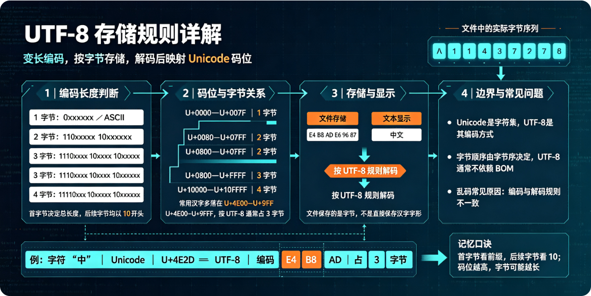 UTF-8 存储规则详解